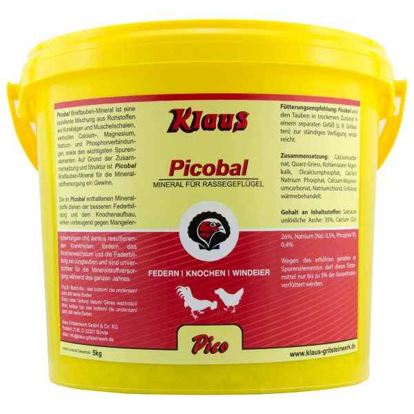 Klaus Picobal Mineral für Rassegeflügel 5kg für Brieftauben und Rassetauben