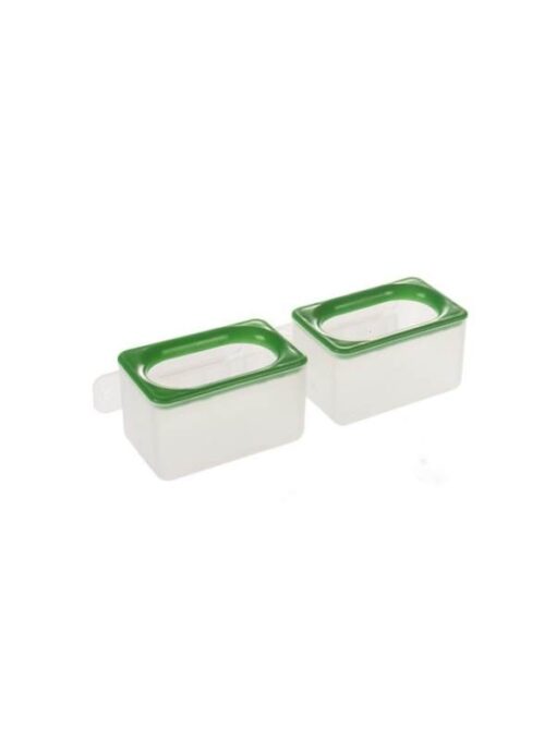 1 Stück Zellnapf mit Leiste, doppelt (Grün) (A19A) für Brieftauben und Rassetauben