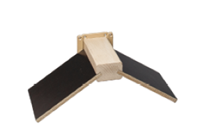 Sitzbrettchen aus Holz mit wasserfesten schwarzen Sperrholz-Flügeln für Brieftauben und Rassetauben