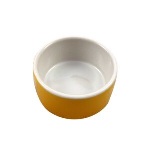 Keramiknapf innen Weiß – außen Gelb ca. 400ml für Brieftauben und Rassetauben