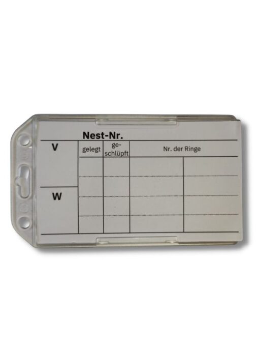 Nestkaart en kaarthouder 1 set voor postduiven en reisduiven